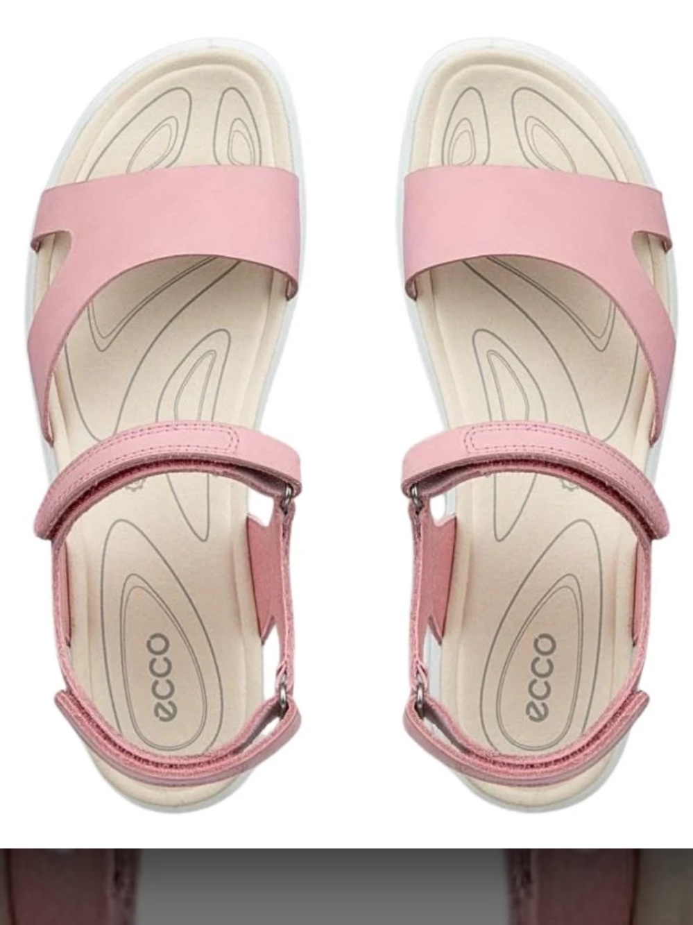 NWT, Ecco Cruise II Women's Nubuck Leather Sandals w/ Adjustable Velcro Straps.